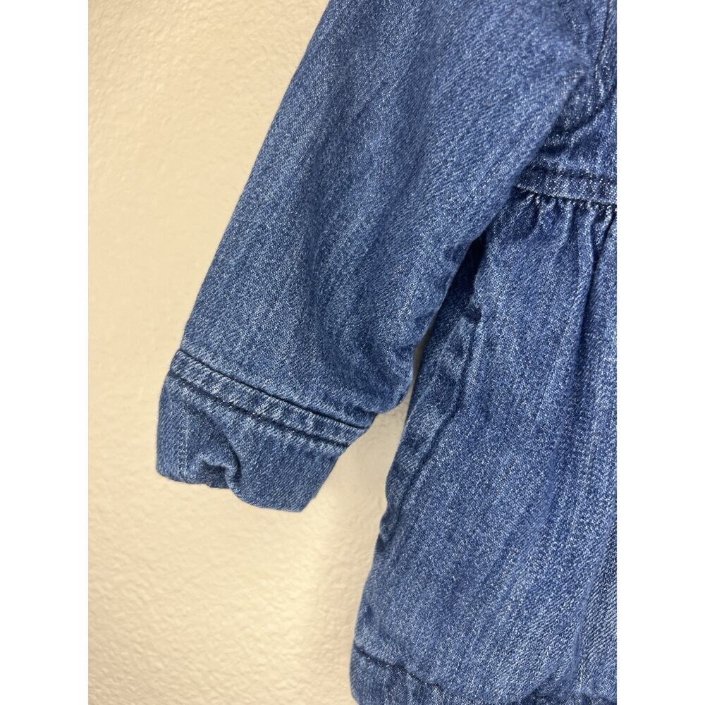 Old Navy Denim Peacoat Jacket, Blue, Cotton Blend, Double Breasted Toddler Girl - Picture 4 of 11